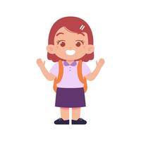 niña de la escuela primaria niños vector