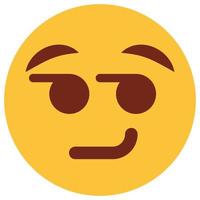Flat color icon for emoji face. vector
