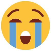 Flat color icon for emoji face. vector