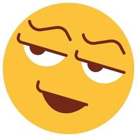 Flat color icon for emoji face. vector