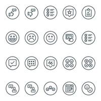 Outline icons for feedback review. vector