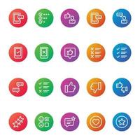 Gradient color icons for feedback review. vector