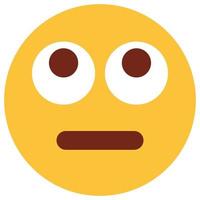 Flat color icon for emoji face. vector