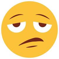 Flat color icon for emoji face. vector