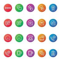 Gradient color icons for feedback review. vector
