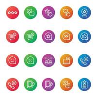 Gradient color icons for feedback review. vector