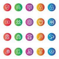 Gradient color icons for law and justice. vector