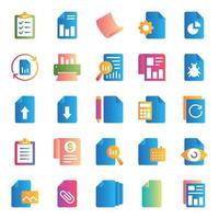 iconos de color degradado para archivos. vector