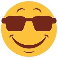 Flat color icon for emoji face. vector