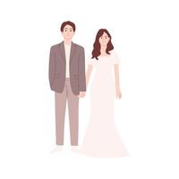 Bride and groom at wedding vector