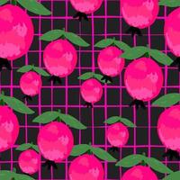 Hand drawn pomegranate fruit seamless pattern. Botanical fruits wallpaper. vector