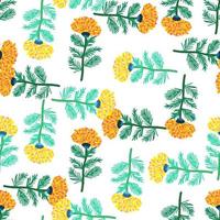 Decorative flower seamless pattern. Hand drawn herbal endless wallpaper. vector