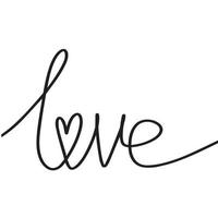 Continuous drawing inscription love. Fashion minimalist illustration. One line drawing. vector