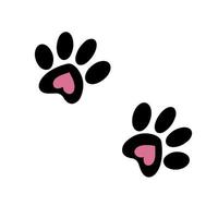 Silhouette of a cat's paw. Paw prints. A dog or cat puppy icon. A trace of a pet. vector