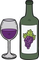 Hand Drawn grape wine illustration in doodle style vector