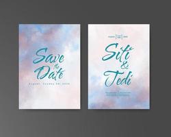 Wedding invitation with abstract watercolor background vector