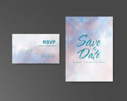 Wedding invitation with abstract watercolor background vector