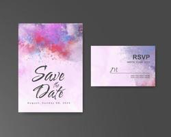 Wedding invitation with abstract watercolor background vector