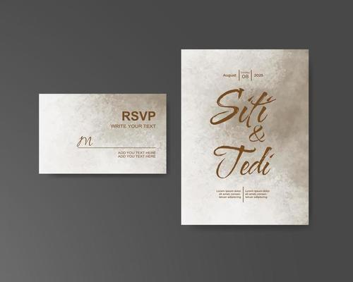 Wedding invitation with abstract watercolor background