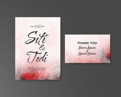 Wedding invitation with abstract watercolor background vector