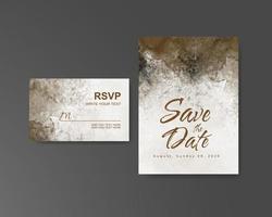 Wedding invitation with abstract watercolor background vector