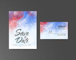 Wedding invitation with abstract watercolor background vector