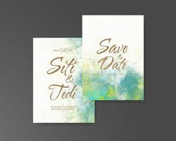 Wedding invitation with abstract watercolor background vector