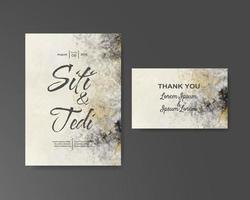 Wedding invitation with abstract watercolor background vector