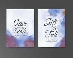 Wedding invitation with abstract watercolor background vector