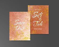 Wedding invitation with abstract watercolor background vector