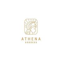 Goddess athena logo design icon template vector