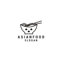 vector de icono de diseño de logotipo de comida asiática