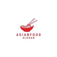 vector de icono de diseño de logotipo de comida asiática