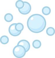 Blue flat air bubbles. Soap bubbles, outline water boiling icons, foam circles effervescent compositions, cleaning signs. Cleaning detergent, shower gel or shampoo vector