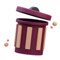 3d Illustration trash can be used for web, app, info graphic, etc png