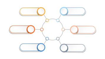 infográfico com 6 etapas, processos ou opções. png