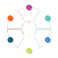 infográfico com 6 etapas, processos ou opções. png