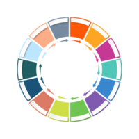 Infografik mit 14 Schritten, Prozess oder Optionen. png