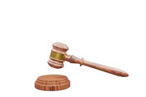 juge gavel rendu 3d isolé png