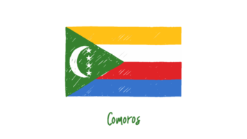 desenho a lápis da bandeira nacional de comores com fundo transparente png