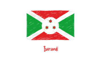 esboço de cor de lápis de bandeira nacional de burundi com fundo transparente png