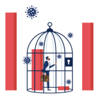 Company revenue decrease from global Coronavirus crash concept-Economic impact by COVID-19 lockdown png