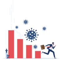 impacto do coronavírus na economia global e nos mercados de ações - conceito de crise financeira png