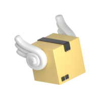 fast delivery box 3d illustration png