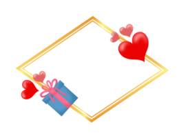 Gold Frame Valentine with Background png