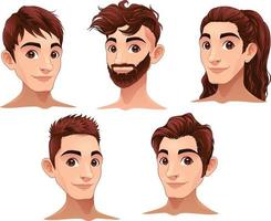 handsome men's hairstyles vector