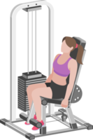 máquina de exercícios de treino de mulher png