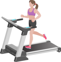 woman exercise running machine png