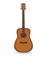 Realistic Acoustic Guitar Illustration, Musical Instrument Vector