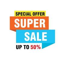 Sale banner template design, Big sale special offer. end of season special offer banner. vector